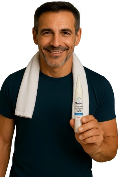 man presenting clarivia